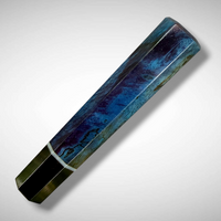Custom Japanese Knife handle (wa handle)  for 240-260mm :  Dyed spalted maple, horn and vintage poker chip