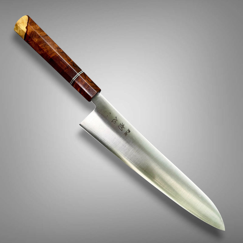 ミツロコ 豆炭コタツS900K Custom Hatsukokoro Hayabusa Ginsan 3 Gyuto 240mm - Desert Ironwood