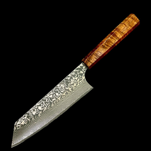 Custom Yoshimi Kato SG2 Black Nickel Damascus  Bunka 170mm - Hawaiian Koa