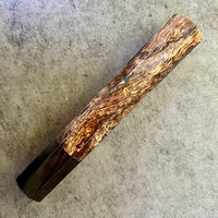 Custom Japanese Knife handle (wa handle)  for 165-210mm :  Local Spalted Oak Burl and buffalo horn