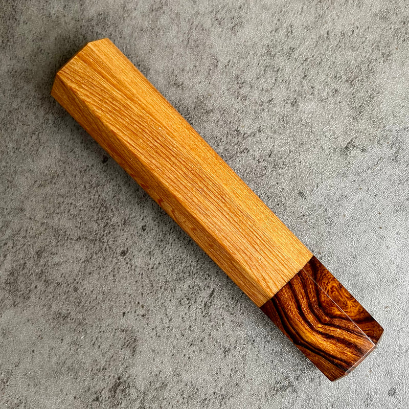 Custom Japanese Knife handle (wa handle)  for 165-210mm -  Louisiana sinker cypress and desert ironwood