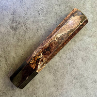 Custom Japanese Knife handle (wa handle)  for 165-210mm :  Local Spalted Oak Burl and buffalo horn