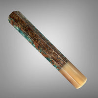 Custom Japanese Knife handle (wa handle)  for 165-210 mm: Dyed Macassar Ebony Sapwood and blonde horn