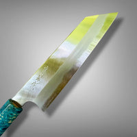 Custom Tadokoro x Tanaka Aogami Super Kiritsuke 180mm : Hon Kasumi - Dyed box elder burl