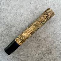 Custom Japanese Knife handle (wa handle)  for 165-210 mm: Double dyed maple burl and buffalo horn