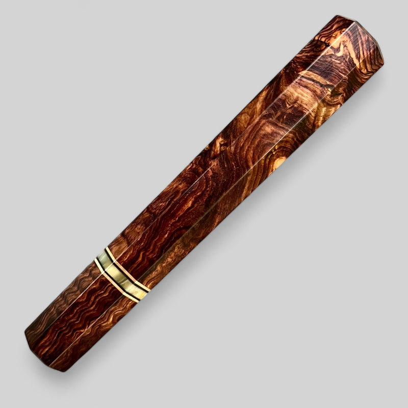 Custom Japanese Knife handle (wa handle)  for 240 mm -  CITES Cocobolo burl and Mammoth Tusk