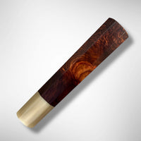 Custom Japanese Knife handle (wa handle)  for 165-210 mm: Cocobolo burl and blonde horn