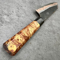 Custom Hatsukokoro Yorokobi kurouchi SLD Copper Gyuto 210mm - Canadian yellow cedar burl