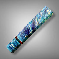 Custom Japanese Knife handle (wa handle)  for 240-260mm :  Double dyed box elder burl (Block BE121)