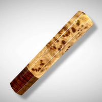 Japanese Knife handle (wa handle)  for 165-210 mm :   Japanese elm burl and ringed gidgee