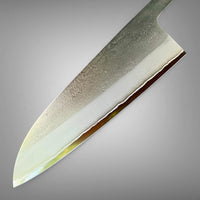 Yoshikane Stainless-clad Shirogami 2 Nashiji Santoku : Blade-only