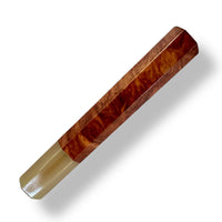 Custom Japanese Knife handle (wa handle)  for 165-210 mm: Red mallee burl and blonde horn