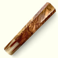 Custom Japanese Knife handle (wa handle)  for 240mm  - Turkish Walnut Burl and marbled horn