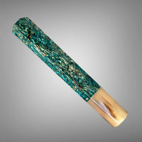 Custom Japanese Knife handle (wa handle)  for 165-210 mm: Dyed Macassar Ebony Sapwood and blonde horn
