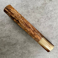 Custom Japanese Knife handle (wa handle)  for 165-210mm -  Spalted oak burl and marbled horn