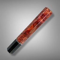 Custom Japanese Knife handle (wa handle)  for 165-210 mm: Dyed Maple Burl, horn and vintage poker chip