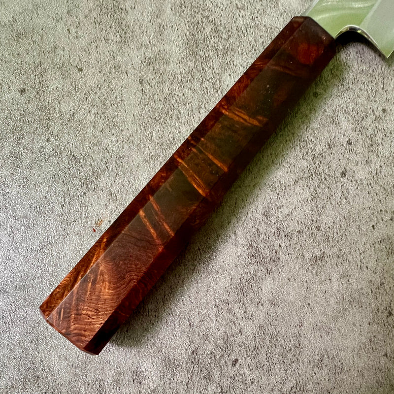 Custom Tadokoro Tanaka Signed Aogami Super Petty 150mm Hon Kasumi Finish - Honduran Rosewood burl