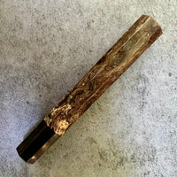 Custom Japanese Knife handle (wa handle)  for 240mm -  Spalted Oak Burl and horn