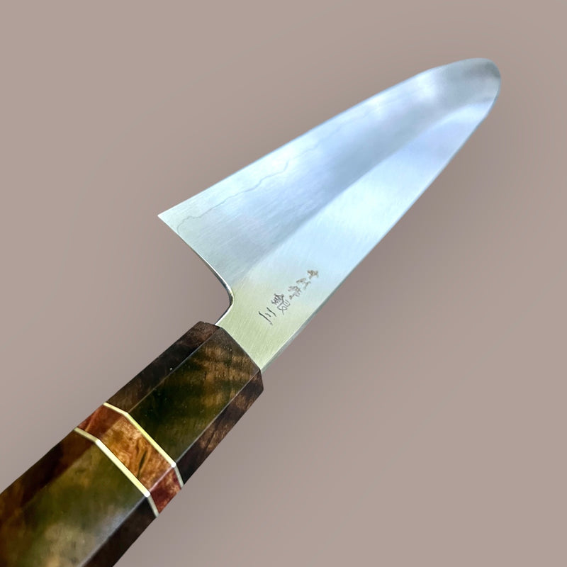 Custom Nakagawa Satoshi Ginsan 3 Gyuto 240mm  - Turkish Walnut Burl