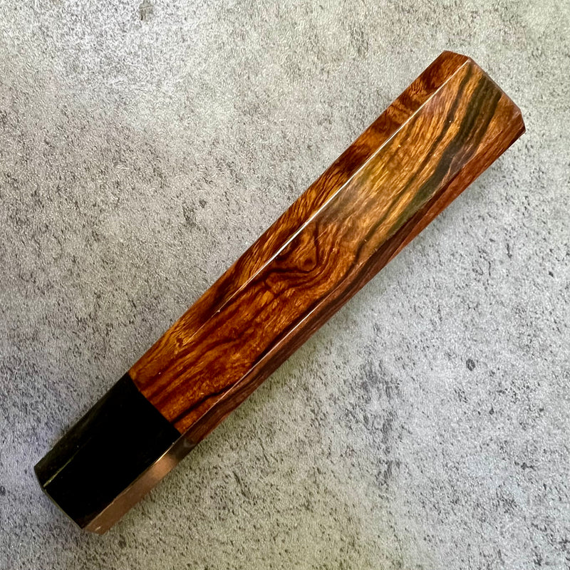 Custom Japanese Knife handle (wa handle)  for 240mm -  Desert Ironwood and horn