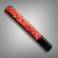 Custom Japanese Knife handle (wa handle)  for 165-210 mm: Dyed Maple burl and horn
