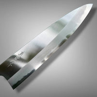 Custom Tadokoro x Tanaka Aogami Super Tall Gyuto 255mm Hon Kasumi Finish - Macassar Ebony, bronze and nickel-silver