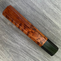 Custom Japanese Knife handle (wa handle)  for 240mm - Snakewood (slight figure) and buffalo horn