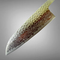 Tsunehisa Ginsan 3 Hanmered Damascus Santoku - Blade Only