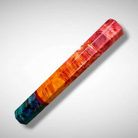 Custom Japanese Knife handle (wa handle)  for 240-260 mm :  Double dyed box elder burl and vintage poker chip
