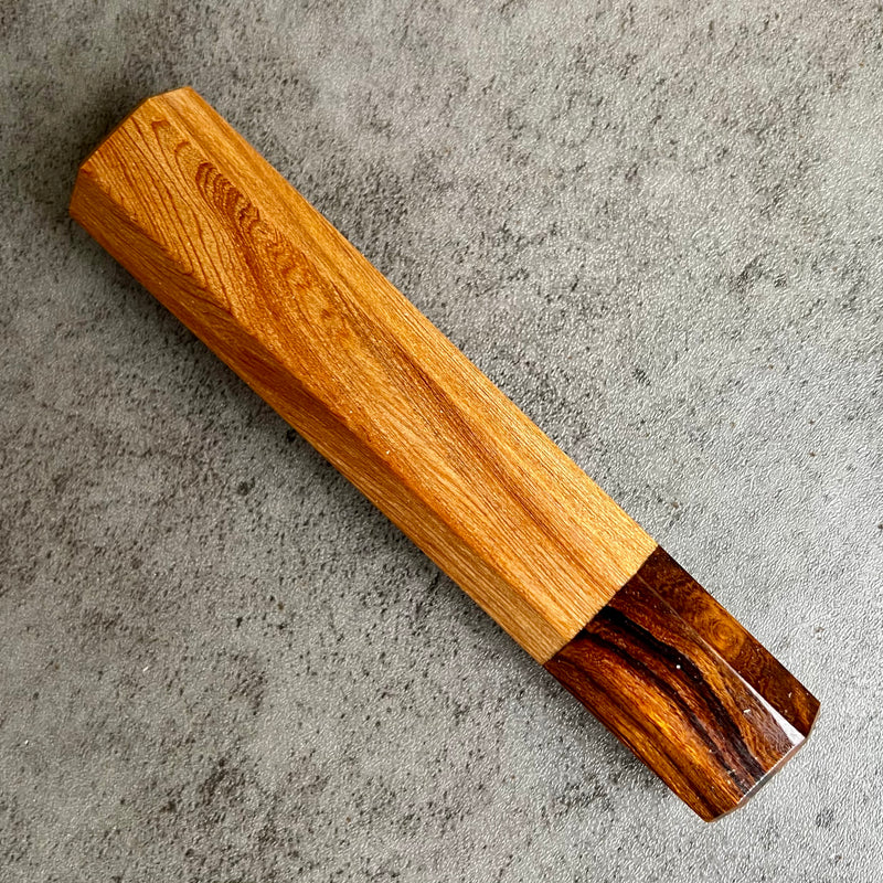 Custom Japanese Knife handle (wa handle)  for 165-210mm -  Louisiana sinker cypress and desert ironwood