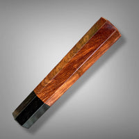 Custom Japanese Knife handle (wa handle)  for 165-210 mm: Figured Siamese rosewood and horn