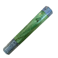 Custom Japanese Knife handle (wa handle)  for 165-210mm : Dyed curly maple - Blue and green