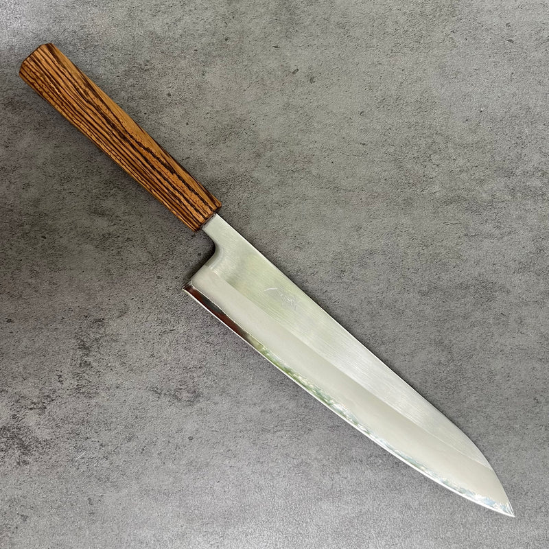 Custom Tsunehisa stainless clad white 2  Gyuto 240mm - Zebrawood