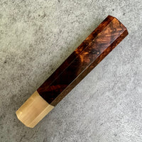 Japanese Knife handle (wa handle)  for 210 mm - Dark desert ironwood burl and blonde