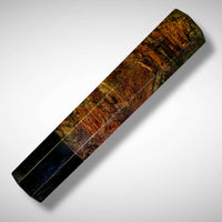 Custom Japanese Knife handle (wa handle)  for 165-210 mm: Dyed spalted maple burl and horn