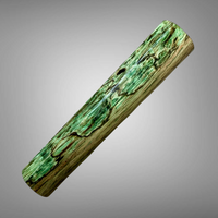 Custom Japanese Knife handle (wa handle)  for 165-210 mm: Green dyed Spalted oak - Rokkaku Hanmaru