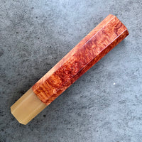 Custom Japanese Knife handle (wa handle)  for 240mm -  Very rare Siamese rosewood burl and blonde