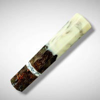Custom Japanese Knife handle (wa handle)  for 165-210 :  Black dyed maple burl hybrid