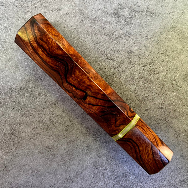 Custom Japanese Knife handle (wa handle)  for 165-210mm :  Desert Ironwood and Vintage poker chip