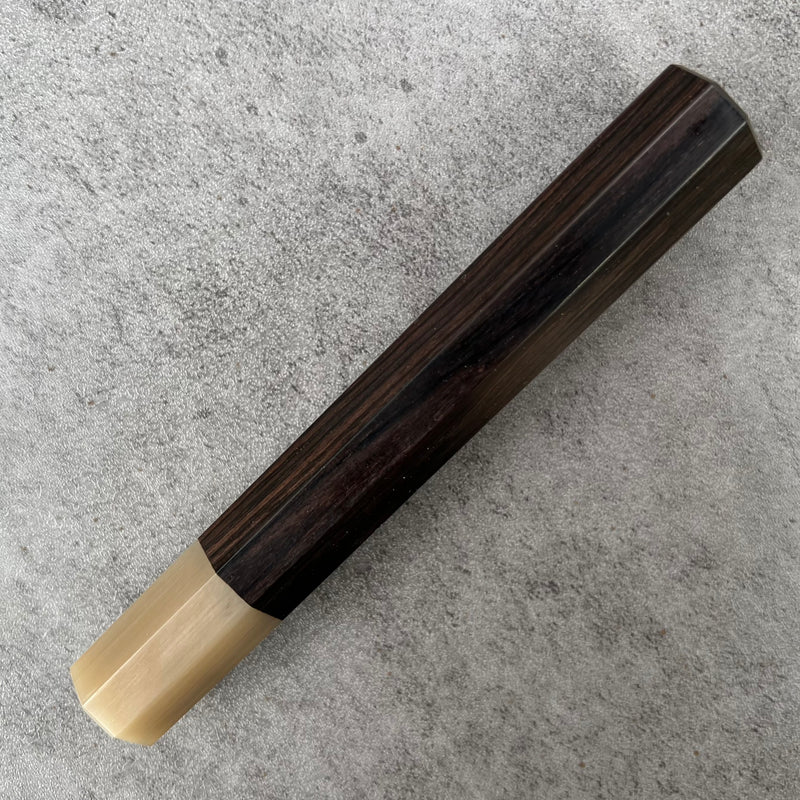 Custom Japanese Knife handle (wa handle)  for 240mm -   African Blackwood and blonde horn