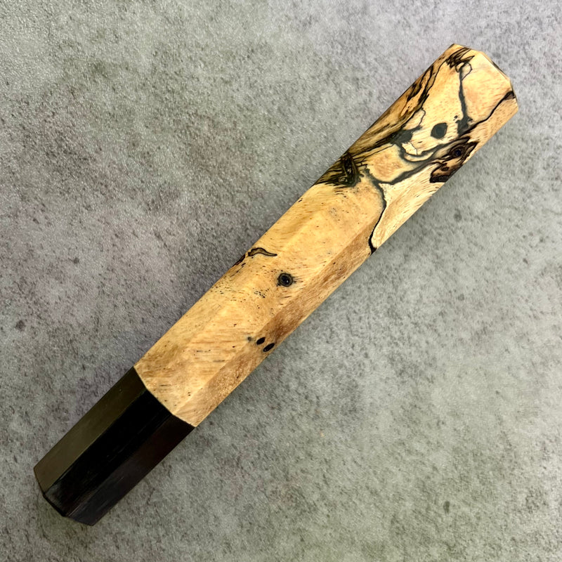 Custom Japanese Knife handle (wa handle)  for 165-210mm : Spalted Tamarind and horn