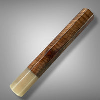 Japanese Knife handle (wa handle)  for 240 mm :   Curly walnut and striped horn