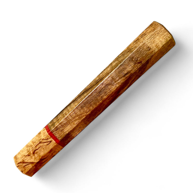 Custom Japanese Knife handle (wa handle)  for 210 mm:  Hawaiian Koa and Karelian birch