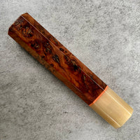 Custom Japanese Knife handle (wa handle)  for 165-210mm -  Chechen burl and blonde horn