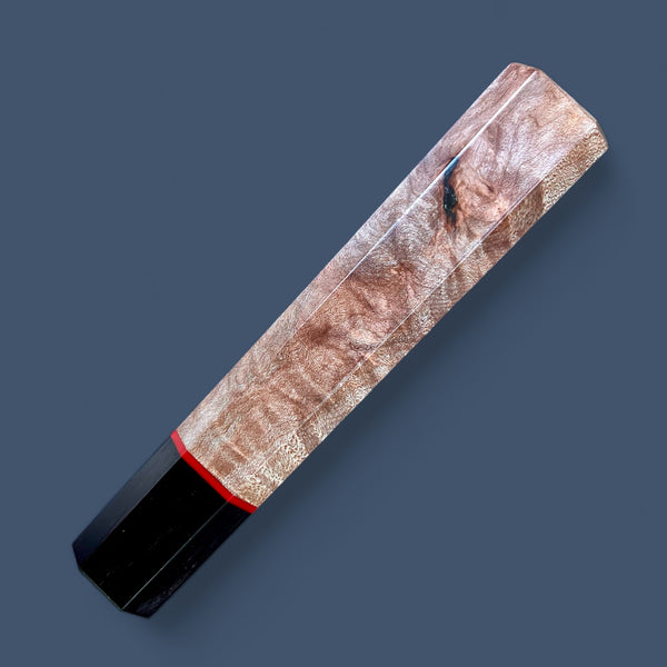 Custom Japanese Knife handle (wa handle)  for 240mm -   Maple and African Blackwood