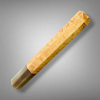 Custom Japanese Knife handle (wa handle)  for 240-260mm :  Curly blonde mahogany and blonde horn