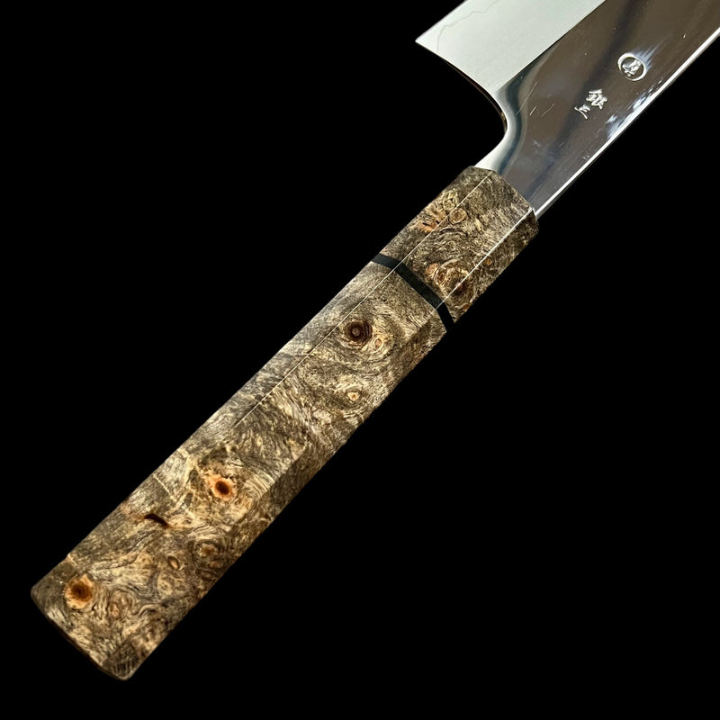 Custom Tadokoro Nakagawa Mirror Polish Ginsan 3 Gyuto 260 (250 edge) - Buckeye burl