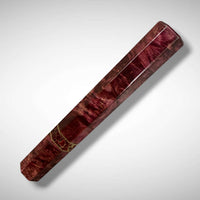 Custom Japanese Knife handle (wa handle)  for 240mm :  Double dyed (Red/Mauve) box elder burl and tru-stone