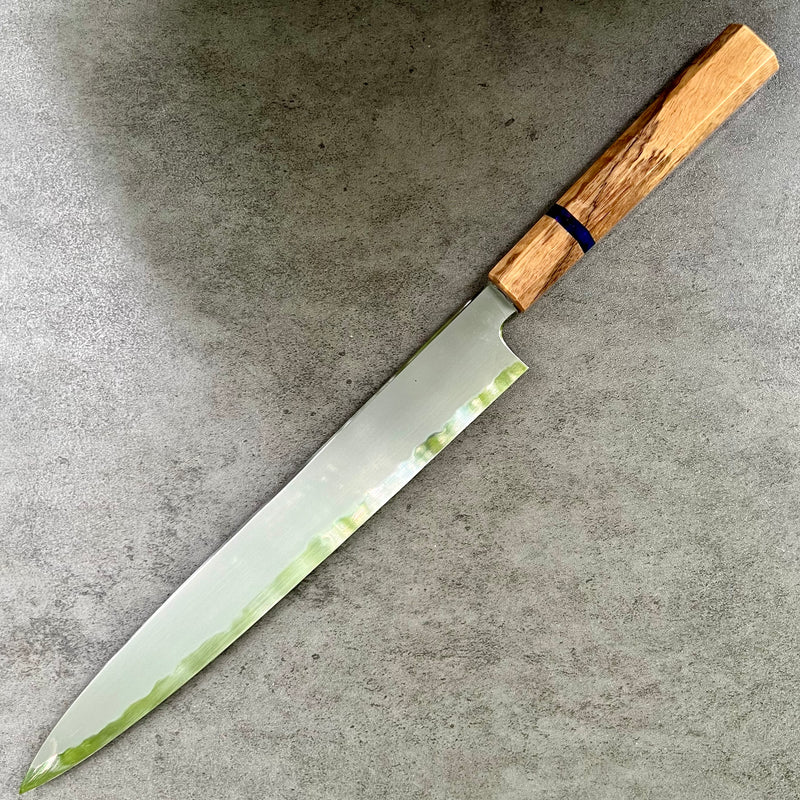 Custom Tetsujin Kasumi Blue #2 Sujihiki 270 mm - Spalted Mango