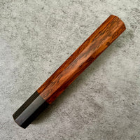 Custom Japanese Knife handle (wa handle)  for 165- 210mm : Figured Siamese rosewood marbled dark horn